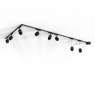 Lampy sufitowe - QAZQA System oświetlenia szynowego z 6 reflektorami i 2 lampami wiszącymi, czarny, 1-fazowy - Magnetic Eggy - miniaturka - grafika 1