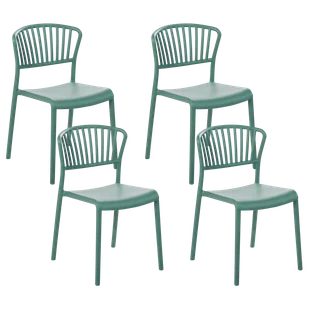 Zestaw 4 Krzeseł Do Jadalni Zielony Gela - Krzesła - miniaturka - grafika 1