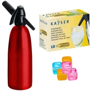Saturatory - Saturator syfon do wody ART Quick Soda 1 l czerwony + 10 naboi + 5 kostek lodu - miniaturka - grafika 1