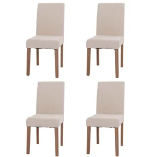 Zestaw 4 krzeseł do jadalni Littau, krzesło kuchenne z wysokim oparciem, tkanina/tkanina szenilowa drewno ~ kremowy, nogi w kolorze naturalnym - Krzesła Zestaw 4 krzeseł do jadalni Littau, krzesło kuchenne z wysokim oparciem, tkanina/tkanina szenilowa drewno ~ kremowy, nogi w kolorze naturalnym - Krzesła - miniaturka - grafika 1