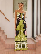 Kombinezony - Tazga Kombinezon w kolorze zielono-czarno-jasnoróżowym - miniaturka - grafika 1