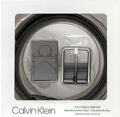 Paski - ZESTAW 4W1 PASEK MĘSKI CALVIN KLEIN SKÓRA DWUSTRONNY CZARNY BRĄZOWY GIFTBOX - miniaturka - grafika 1