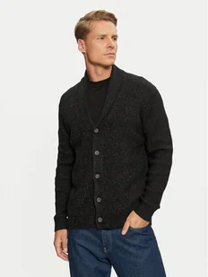 Lindbergh Kardigan 30-804059B Czarny Relaxed Fit - Swetry męskie - miniaturka - grafika 1
