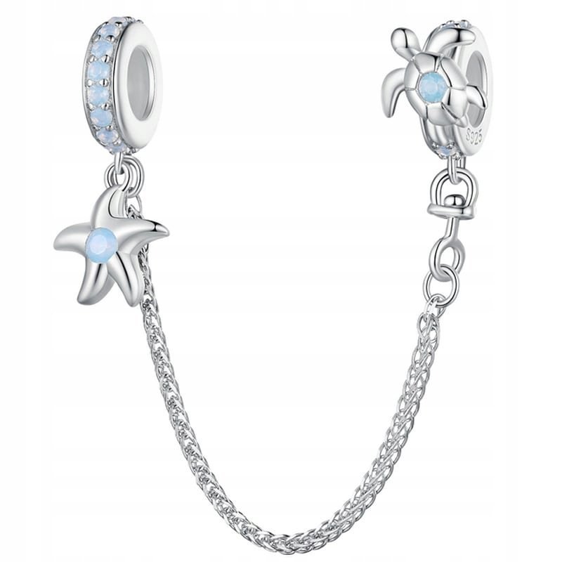 Charms Zawieszka Łańcuszek Zabezpieczający Srebro 925 Morze Charmsy Trusky