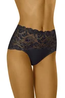 Majtki damskie - Wol-Bar Teri czarny 2XL Majtki wysokie figi - miniaturka - grafika 1