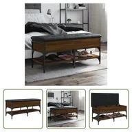 Szafki na buty - The Living Store Ławka na buty brązowy dąb 102x42x45 cm Materiał drewnopochodny - miniaturka - grafika 1