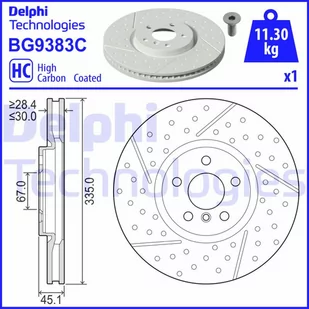 Tarcza hamulcowa DELPHI BG9383C - Tarcze hamulcowe - miniaturka - grafika 1