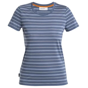 Koszulka damska Icebreaker Women Wave SS Tee Stripe Rozmiar: L / Kolor: niebieski - Koszulki sportowe damskie - miniaturka - grafika 1