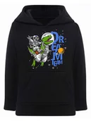 Bluzy dla chłopców - Chłopięca bluza z kapturem Astronauta & Dinozaur czarna Tup Tup - miniaturka - grafika 1