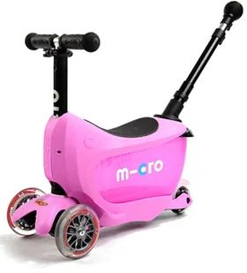 Micro Mini2go Deluxe Red czerwona jeździk+hulajnoga MMD032 - Hulajnogi - miniaturka - grafika 2
