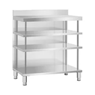 Pozostałe akcesoria barmańskie - Royal Catering Stół roboczy barowy stal nierdzewna 100 x 60 x 105 cm 4 półki rant - miniaturka - grafika 1