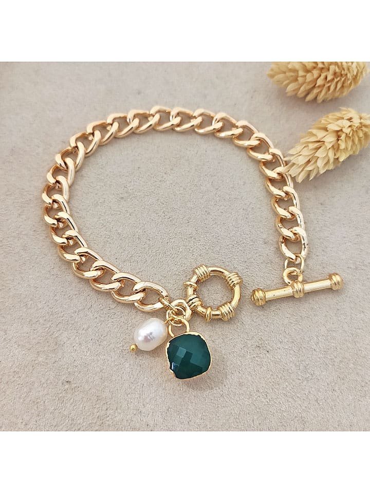 Nakkash Pozłacana bransoletka z kryształem