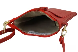 Torebka skórzana / etui na telefon - Czerwone jasne - Etui i futerały do telefonów - miniaturka - grafika 7