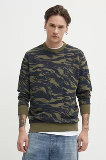 Bluzy męskie - G-Star Raw bluza bawełniana męska kolor zielony wzorzysta - grafika 1