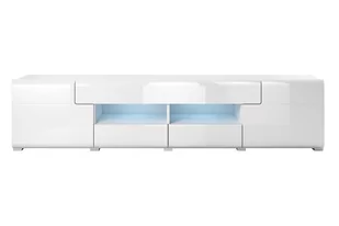 Szafka RTV dwudrzwiowa z trzema szufladami i wnęką Toledo 40 - biały połysk - Szafki RTV - miniaturka - grafika 4