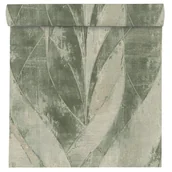 Tapety - Tapeta Liście zielono-złota winylowa na flizelinie - miniaturka - grafika 1