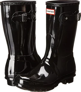 Hunter Oryginalne damskie kalosze Short Gloss, czarny - czarny Black - 43 EU - Kalosze damskie - miniaturka - grafika 1