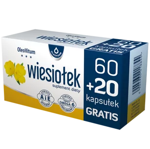 Wiesiołek OleoVitum - 80 kapsułek (60+20 GRATIS) - Włosy, skóra, paznokcie - miniaturka - grafika 1