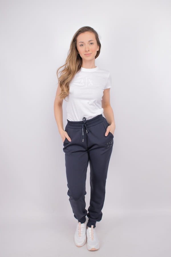 Spodnie dresowe damskie Armani Exchange 3DYP79 YJEPZ granatowy - XS