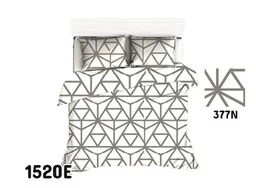Extrapościel Pościel bawełniana 200x220 1520E biała szara geometryczna 377N - Pościel - miniaturka - grafika 1