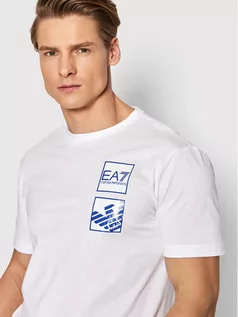 Koszulki męskie - Emporio Armani EA7 T-Shirt 3LPT51 PJ02Z 1100 Biały Regular Fit - grafika 1