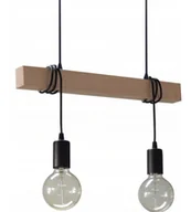 Lampy sufitowe - Żyrandol Lampa Drewniana Wisząca Sufitowa Plafon 015-2 Led E27 Loft Salon - miniaturka - grafika 1