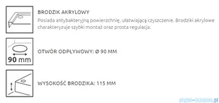 Radaway Doros A Compact Stone  brodzik półokrągły 90x90cm czarny SDRA9090-05-54S - Brodziki prysznicowe - miniaturka - grafika 4