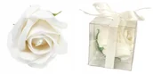 Sztuczne kwiaty - BIAŁA RÓŻA Z MYDŁA MYDLANA prezent dla gości ślub - miniaturka - grafika 1