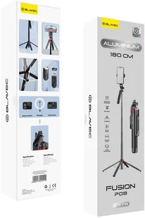 Blavec Selfie Stick Aluminium Fusion P09 tripod + pilot 1,8 metra SSFP09-TRB18 czarny - Selfie stick - miniaturka - grafika 1