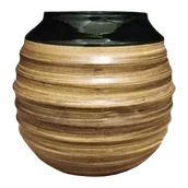 Yerba Mate - Verde Mate Ceramika Kalabasa - miód Matero - czarna glazura - miniaturka - grafika 1