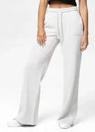 Dresy damskie - Spodnie dresowe damskie Pit Bull Lovia Wide Leg białe XS/S - miniaturka - grafika 1