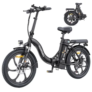 HillMiles MilePort 1 Electric Bike 250W Motor 36V 13AH Battery 20*3 0-inch Tire 25km/h Max Speed 100km Max Range Front Fo - Rowery elektryczne - miniaturka - grafika 1