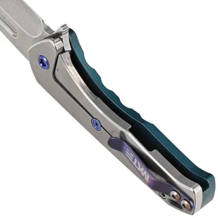 Nóż składany Medford Praetorian Swift FL Flipper Drop Point Blue Aluminium, Tumbled S45VN by Greg Medford - Noże - miniaturka - grafika 5