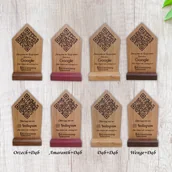 Wyposażenie miejsc publicznych - Personalizowany drewniany stojak, ekspozytor NFC, Oceń nas w Google, Instagram, facebook - miniaturka - grafika 1