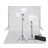 Lampy studyjne - vidaXL Zestaw studio: biae to 600x300 i owietlenie - miniaturka - grafika 1