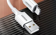 Kable USB - Kabel Lightning do USB UGREEN 2.4A US155, 0.5m (biały) - miniaturka - grafika 1