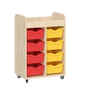 Meble do szkół i przedszkoli - Mobilny regał z pojemnikami Primo 230 - miniaturka - grafika 1