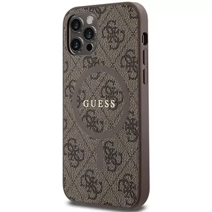 Etui Guess GUHMP12MG4GFRW Apple iPhone 12 / 12 Pro hardcase 4G Collection Leather Metal Logo MagSafe brązowy/brown - Etui i futerały do telefonów - miniaturka - grafika 3