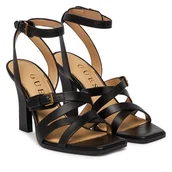 Sandały damskie - Sandały Guess FLJRAD LEA03 Czarny - miniaturka - grafika 1