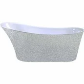 Wanny - Besco WAS-170-CSC CALIMA GLAM SREBRNA wanna wolnostojąca maskownica syfonu z przelewem czarna 170 x 74 - miniaturka - grafika 1