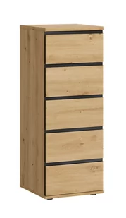 Komoda Naxos K04 5S Dąb Artisan / Czarny Mat - Inne meble do salonu - miniaturka - grafika 1