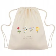 Plecaki szkolne i tornistry - WORKO-PLECAK BEŻOWY Na Buty KWIATY TEKST Wzory - miniaturka - grafika 1