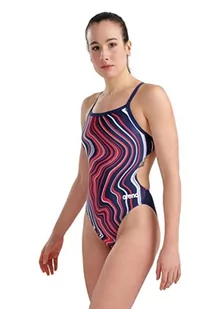 ARENA Damski kostium kąpielowy Challenge Back Marbled jednoczęściowy kombinezon, granatowo-czerwony Multi, 42, Navy-czerwony Multi, 42 - Stroje kąpielowe - miniaturka - grafika 1
