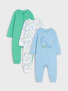 Pajacyki dla niemowląt - Sinsay - Pajacyki 3 pack - błękitny - miniaturka - grafika 1