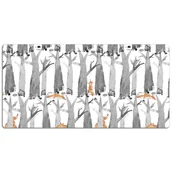 Podkładki na biurko - Mata ochronna z nadrukiem Liski w lesie 120x60 cm, Dywanomat - miniaturka - grafika 1