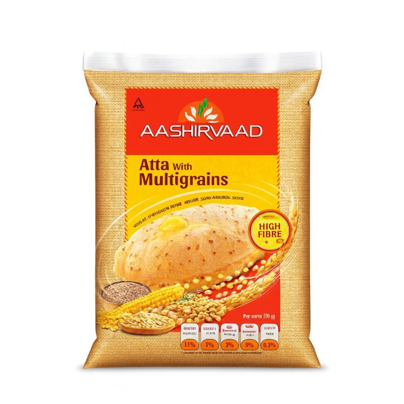 Mąka wieloziarnista Aashirvaad Atta Multigrains 2kg - z 6 zbóż