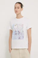 Koszulki sportowe damskie - Vans t-shirt bawełniany damski kolor biały - miniaturka - grafika 1