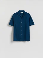 Koszule męskie - Reserved - Koszula regular fit z wiskozy - granatowy - miniaturka - grafika 1