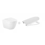 Miski WC - ROCA A346688S00 + A801E22001 ONA Miska WC podwieszana Compacto Rimless + Deska wolnoopadająca Compacto SUPRALIT® - miniaturka - grafika 1