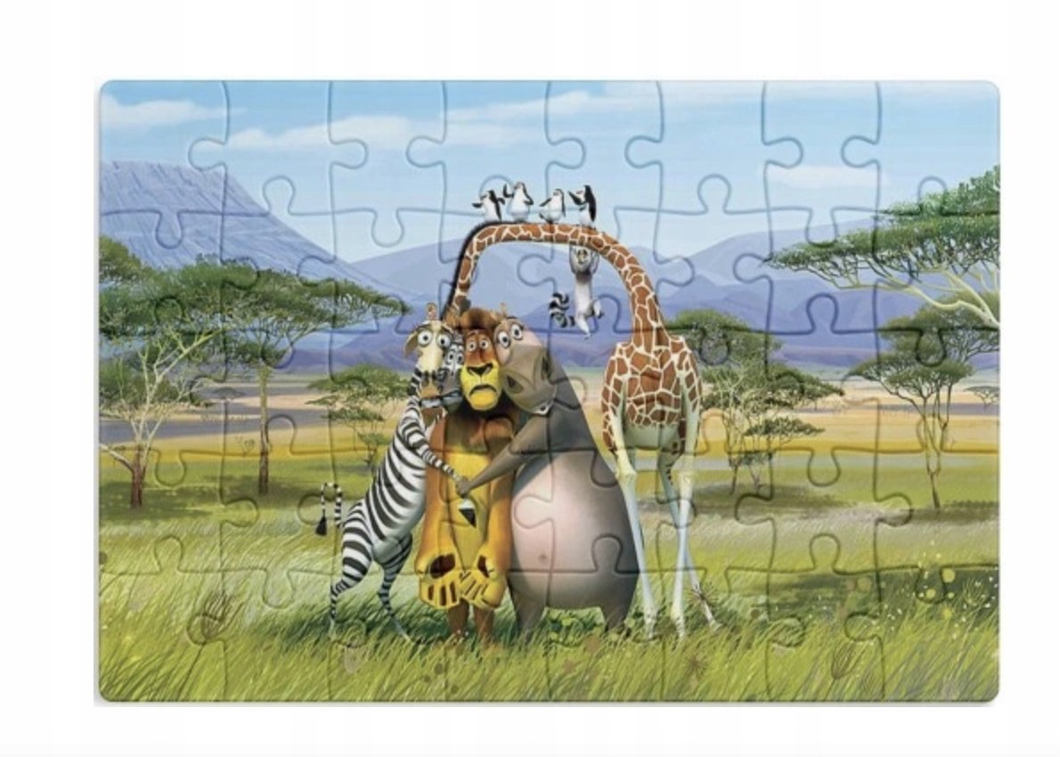 PUZZLE MADAGASKAR LEW ALEX HIPCIO A3 252 el z Nadrukiem + IMIĘ #136